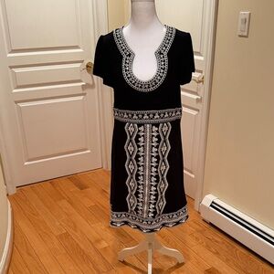 INC International Concepts Black and White Geometric Mini Dress